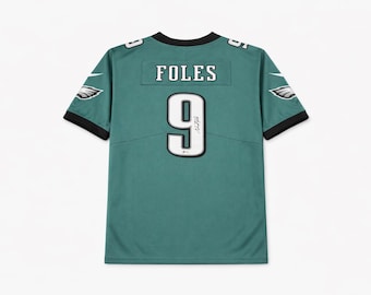 Camiseta verde firmada a mano de Nick Foles autografiada BAS COA