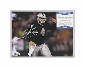 Autographed Derek Carr Hand Signed Photo Beckett COA