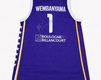 Camiseta de baloncesto de los Metropolitans 92 firmada por Victor Wembanyama (JSA COA)