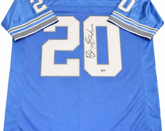 Hand Signed Barry Sanders Autograph Jersey BAS COA