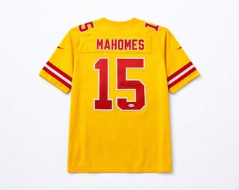 Patrick Mahomes Autographed NFL Yellow Jersey Beckett COA