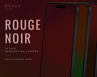 Rouge Noir Gradient Wallpapers | Dark Crimson Aura Phone Backgrounds (10 JPEG Pack)