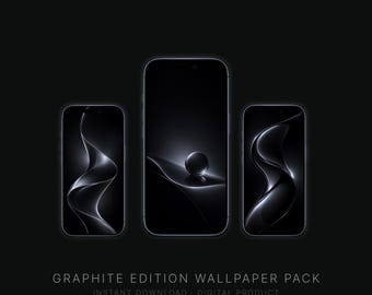 Graphite Edition Wallpaper Pack | 10 Premium abstrakte Handy-Hintergründe | Dunkle Ästhetik iPhone Wallpaper | Sofort Download
