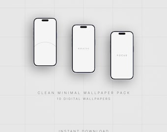 Sauberes Minimal Phone Wallpaper Pack | 10 Ästhetische Hintergrundbilder | Minimalist iPhone Wallpaper | Sofort Download