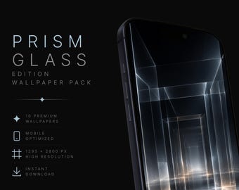 Prism Glass Edition Wallpaper Pack | 10 Premium Abstract Phone Wallpapers | Dark Crystal Aesthetic iPhone Wallpaper | Instant Download JPEG