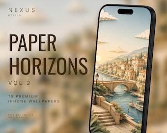 Paper Horizons Vol. 2 iPhone-Hintergrundbilder | Illustrierte mediterrane Stadtansichten (10 JPEG-Dateien)