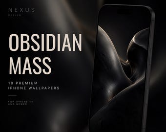 Obsidian-Wallpaper-Paket | Dunkle abstrakte 3D-Hintergründe für Smartphones (10 JPEGs)