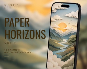 Paper Horizons Vol. 1 iPhone-Hintergrundbilder | Illustrierte Landschaften (10 JPEG-Bilder)