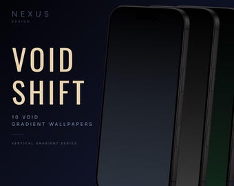 Void Shift Vertical Gradient Wallpapers | Dark Minimal Phone Backgrounds (10 JPEG Pack)