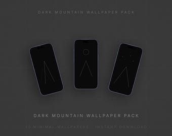 Dunkler Berg Wallpaper Pack | 10 Minimale Telefon-Hintergründe | Minimalist iPhone Wallpaper | Sofort Download