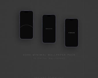 Dunkle Minimal Handy-Tapeten-Pack | 10 Ästhetische Hintergrundbilder | Minimalist iPhone Wallpaper | Sofort Download