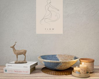 Flow-Line-Art-Tänzer-Poster | Minimalistische abstrakte Wandkunst