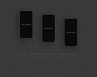 Dunkle Typografie Wallpaper Pack | 10 Motivierende Telefon-Hintergründe | Minimalist iPhone Wallpaper | Sofort Download