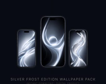 Silver Frost Edition Wallpaper Pack | 10 Premium abstrakte Handy-Hintergründe | ästhetik iPhone Wallpaper | Sofort Download
