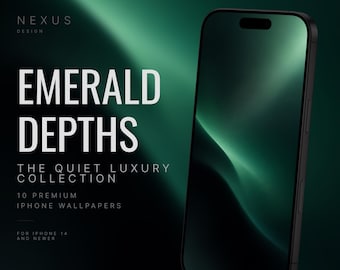 iPhone-Hintergrundbilder „Smaragdgrüne Tiefen“ | Kollektion „Stiller Luxus“ (10 JPEG-Dateien)