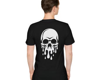 Camiseta con calavera derretida / Estampado posterior de calavera goteando