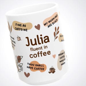Custom Name Coffee Mug, Funny Quotes Gift Cup, Silly Poetry Mug