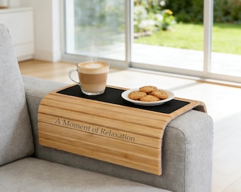 Personalised Flexible Sofa Armrest Tray, Couch and Chair Table for Tea and Biscuits, Non Slip Couch Arm Rest Organizer