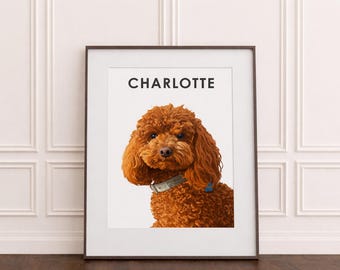 Custom Pet Portrait – Personalized Dog & Cat Art, Framed Print