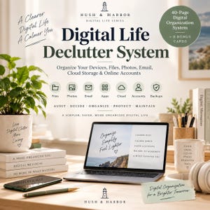 Planificador para organizar tu vida digital, sistema de organización de 48 páginas (descarga en PDF)