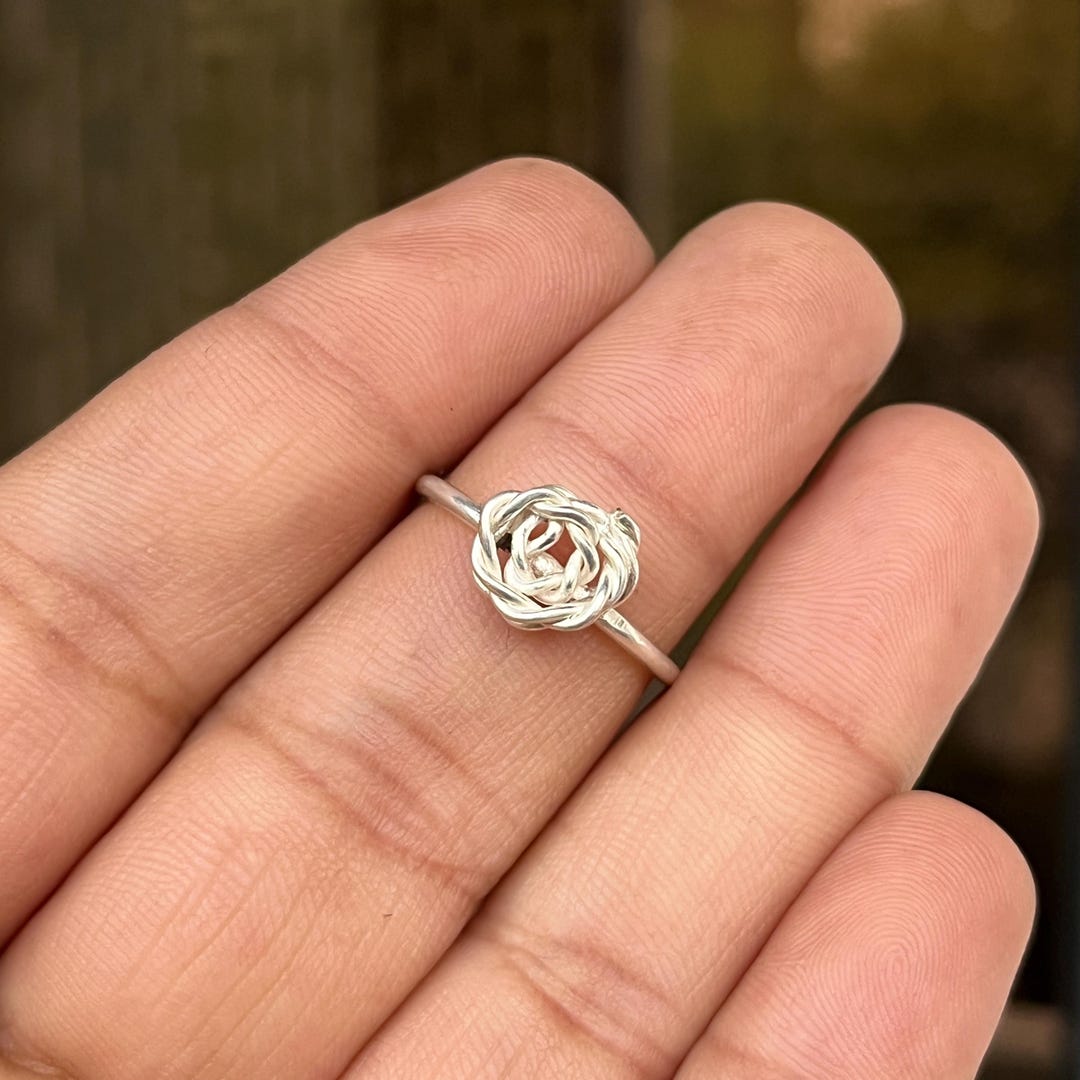 Handmade Sterling Silver Rose Ring | Dainty Floral Jewelry - Etsy