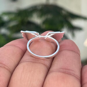 925 Sterling Silver Wings Ring, Angel Feather Ring, Celestial Jewelry, Dainty Handmade Ring, Christmas Gift for Her image 13