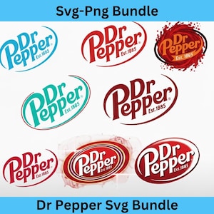 Dr Pepper Logo SVG PNG Bundle | Retro Soda Clipart (Digital Download)