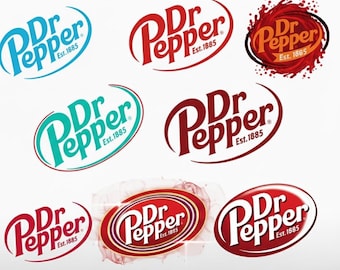 Dr Pepper SVG Bundle | 8 Retro Soda Designs PNG SVG | Vintage Drink Graphics | Cricut Cut Files | Instant Digital Download