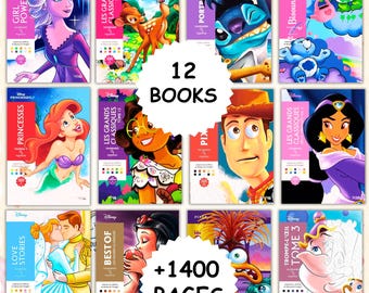 Paquete de libros de misterio para colorear por números, 12 libros en PDF, páginas para colorear, descarga digital para adultos y niños, misterio.