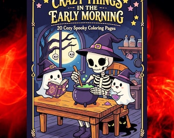 Spooky Coloring Book: Kawaii Goth Halloween Pages (PDF + PNG)