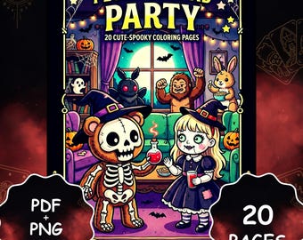 Plush Cryptid Party Coloring Book • Spooky Gothic Kawaii Halloween Creatures (PDF Download)