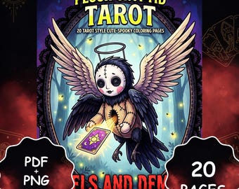 Plush Cryptid Tarot Coloring Book • Gothic Angels Demons (PDF Download)