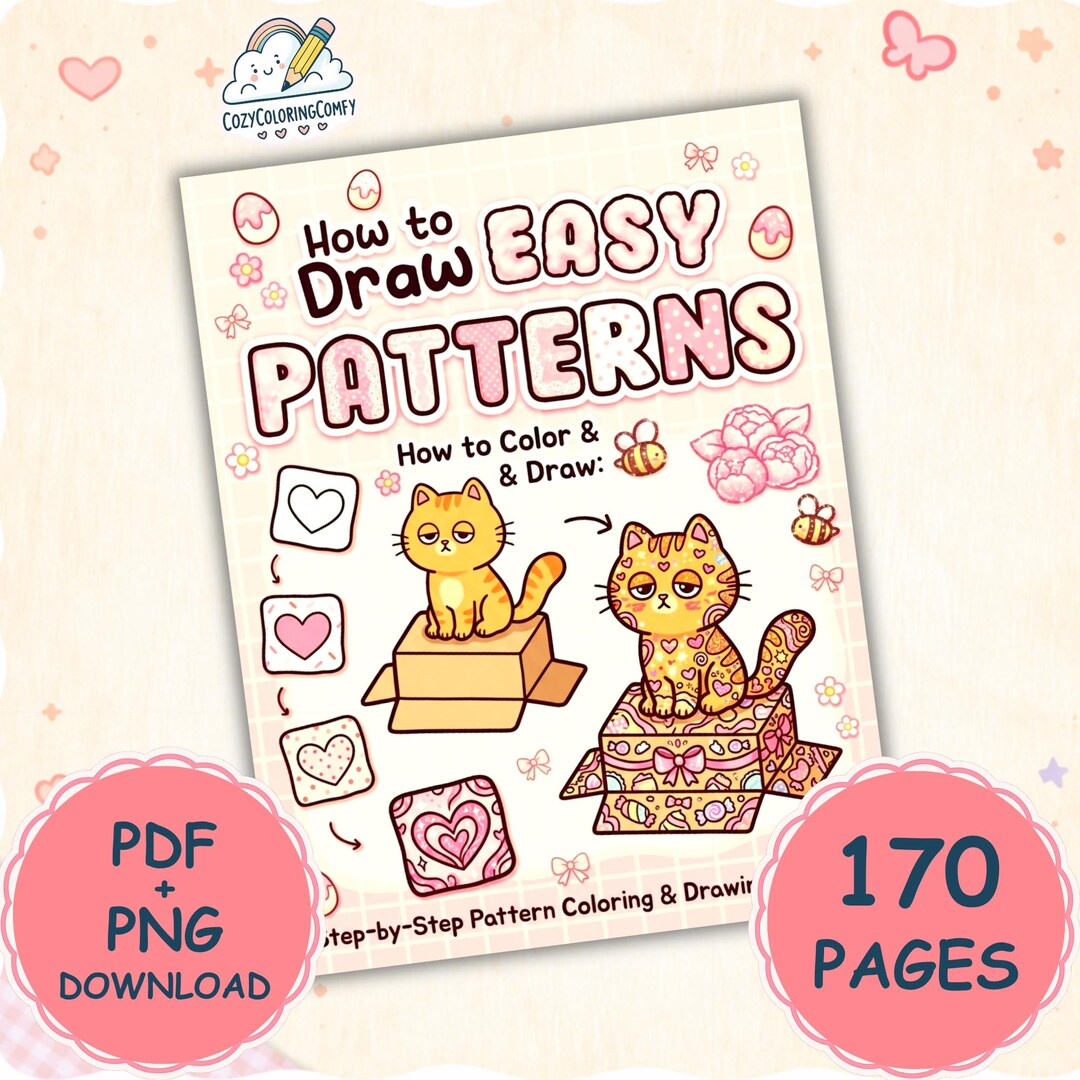 Simple How To Draw Template.pdf How to Draw Easy Patterns Workbook – Step-by-step Doodle Guide (PDF PNG ...