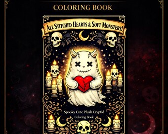 Spooky Cryptid Coloring Book: Gothic Plush Monsters (PDF & PNG