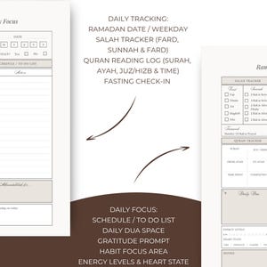 Ramadan Tagesplaner 2026 | Druckbare PDF | Salah & Quran-Tracker | Islamischen Fokus Seite | A4 Digitaler Download | GoodNotes Bild 2