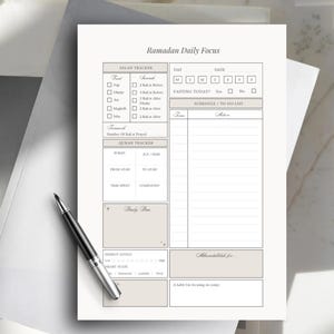 Ramadan Tagesplaner 2026 | Druckbare PDF | Salah & Quran-Tracker | Islamischen Fokus Seite | A4 Digitaler Download | GoodNotes Bild 7