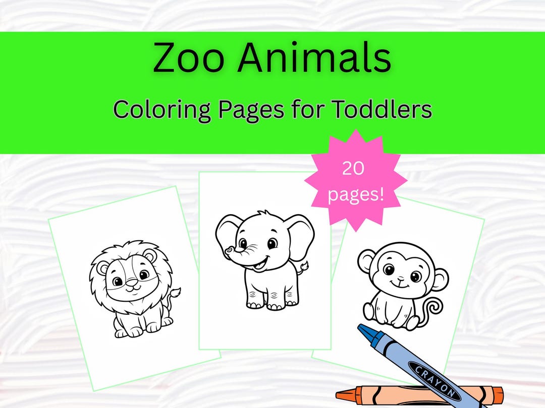 Zoo Animal Coloring Pages for Toddlers – 20 Simple Printable Sheets ...