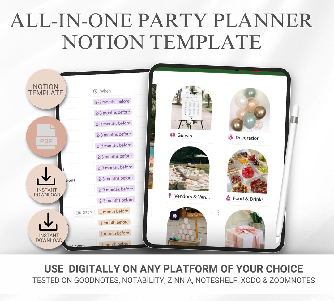 Notion Template Party Planner, All-in-one Event Planning (digital ...