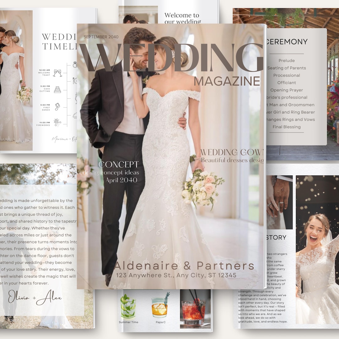 Magazine Program Wedding Magazine Template, Editable Programs, Booklet, Itinerary (canva ...