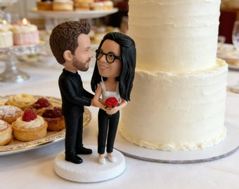 Decorazione personalizzata per torta nuziale con kilt scozzese, statuina personalizzata per la coppia, regalo scozzese fatto a mano