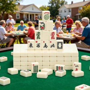 Mahjong Studios – Amerikanskt Mahjong-plattset (166 plattor), Mah Jong bild 8