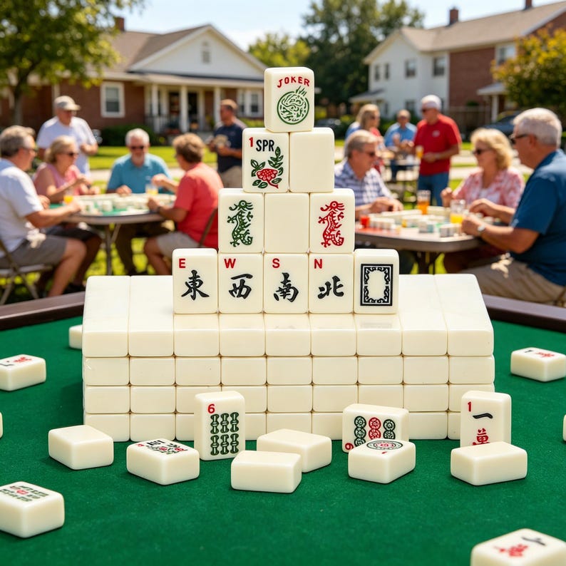 Mahjong Studios – Amerikanskt Mahjong-plattset (166 plattor), Mah Jong bild 8