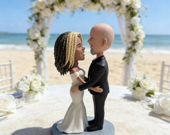 Decorazione personalizzata per torta nuziale, statuetta personalizzata per coppia, statua in ceramica a tema hobby, decorazione per matrimonio.