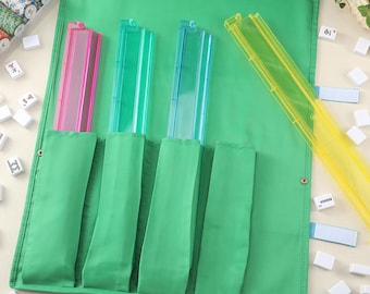 Borsa porta-tessere per Mahjong, protezione per il rack a 4 scomparti, regalo per appassionati di Mahjong