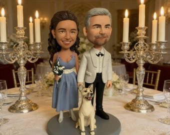 Statuetta in ceramica personalizzata per anniversario, ritratto di coppia scolpito a mano, ricordo di nozze in porcellana