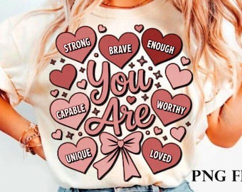 Christian Valentine PNG Clipart: Self-Love Hearts (Digital Download)