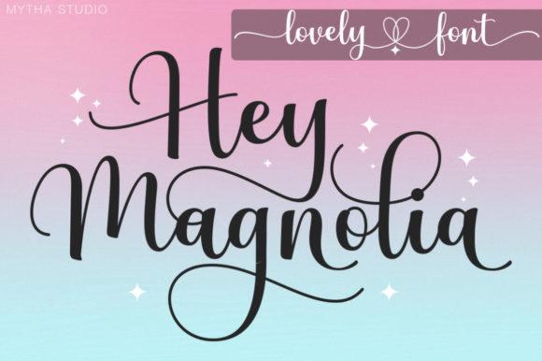 Hey Magnolia Script Font, Elegant Calligraphy, Romantic Wedding ...