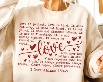 Love is Patient PNG | Christian Valentine Heart Clipart (Digital Download)