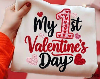 Crochet Valentine's Day PNG, Love Heart Graphic (Digital Download)