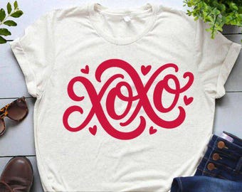 XOXO Hearts Valentine's Day Design (png, svg, eps Digital Download